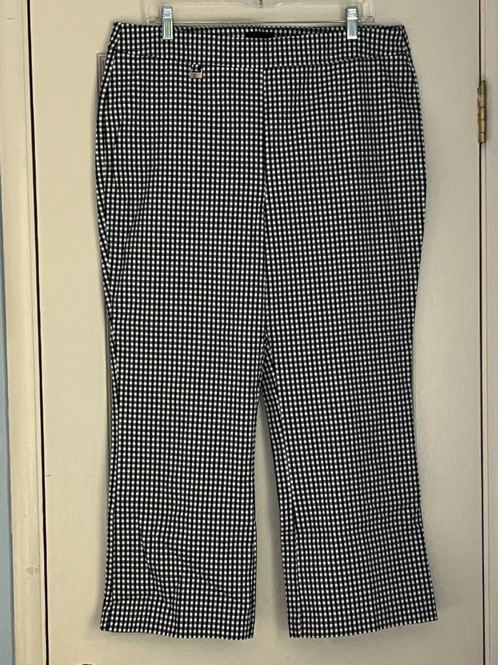 Premise Black and White Gingham Cropped Pants